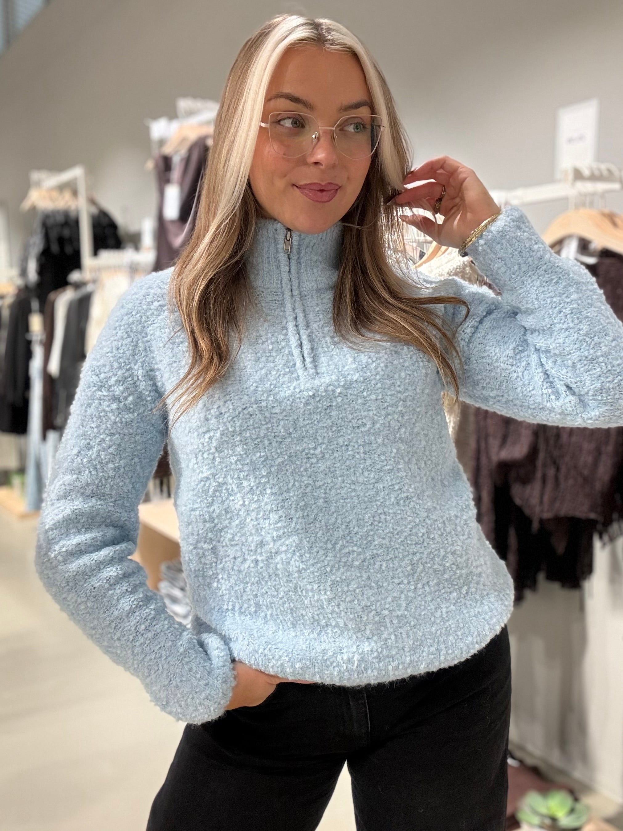 VIMUSANA Knitted Top - Skyway